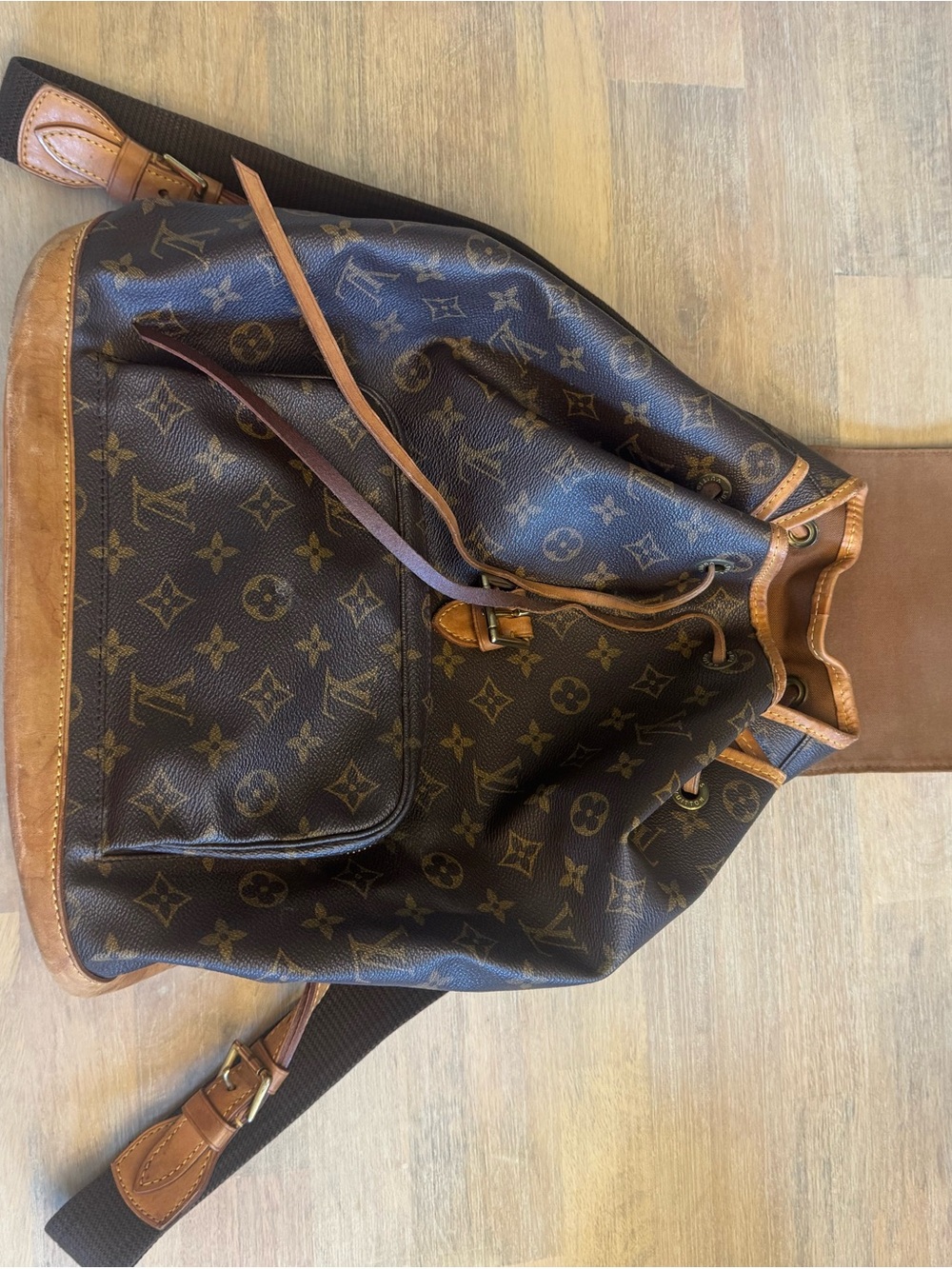 Vintage Louis Vuitton Monogram Montsouris GM Backpack-Auth. LV Drawstring- COA - Picture 4 of 16